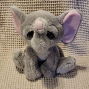 Aurora Baby Elephant Big Dreamy Eyes Weighted Plush Gray 10" inch Stuffed Animal